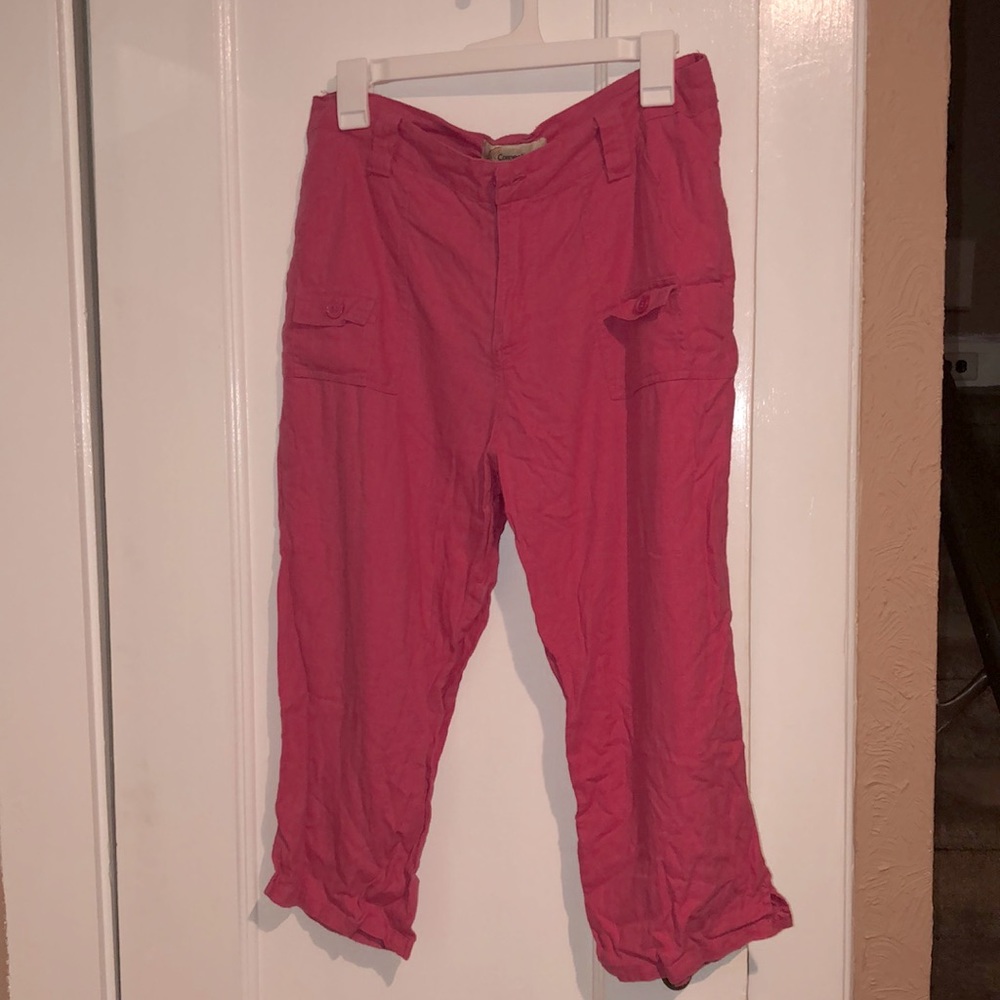 Pink Linen Vintage Capris